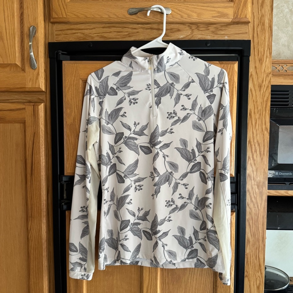 Kastel Asphalt and White Leaf Sun Shirt - Small